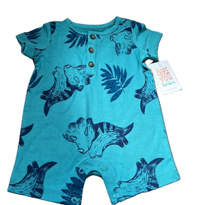 New Carter’s Short Sleeve Dinosaur Snap Romper for Baby Boy - 3 months
